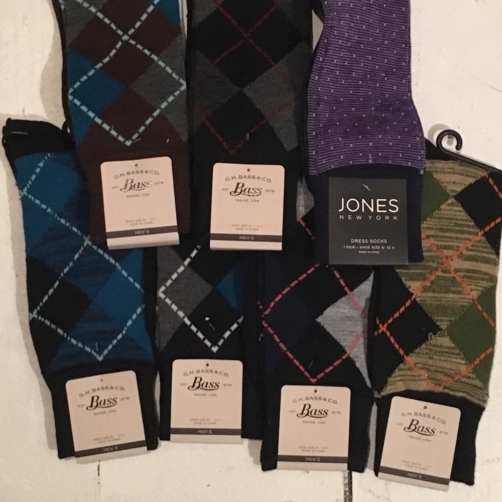 New! (7) Pairs Men’s Socks Size 6-12.5 Bass Jones